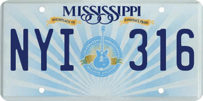 MS license plate NYI316