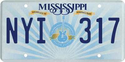 MS license plate NYI317