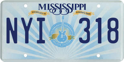 MS license plate NYI318