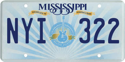 MS license plate NYI322