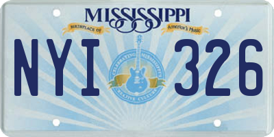 MS license plate NYI326