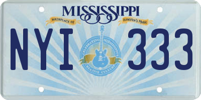 MS license plate NYI333
