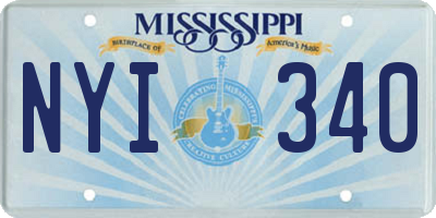 MS license plate NYI340