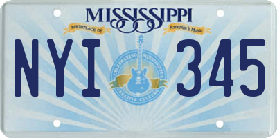 MS license plate NYI345