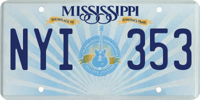 MS license plate NYI353