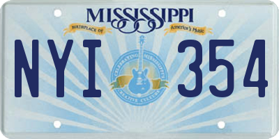 MS license plate NYI354