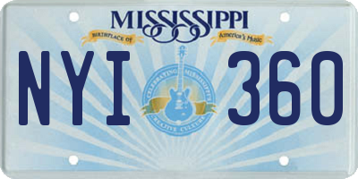 MS license plate NYI360