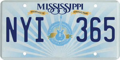 MS license plate NYI365