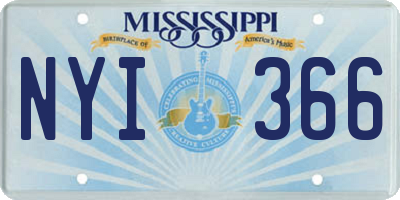 MS license plate NYI366