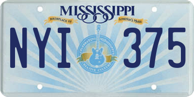 MS license plate NYI375