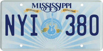 MS license plate NYI380