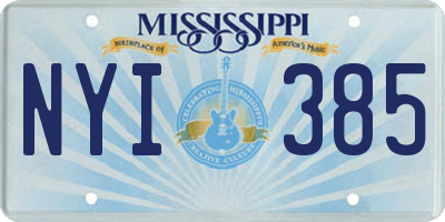MS license plate NYI385
