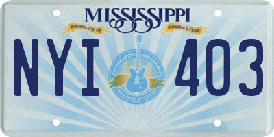 MS license plate NYI403