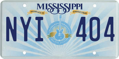 MS license plate NYI404