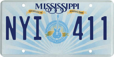 MS license plate NYI411