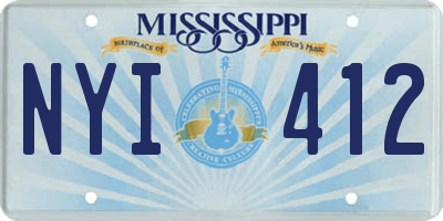 MS license plate NYI412