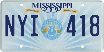 MS license plate NYI418