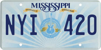 MS license plate NYI420