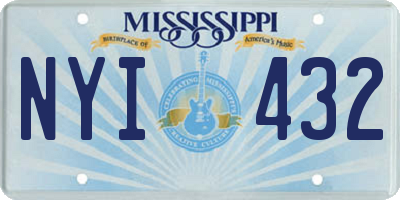 MS license plate NYI432