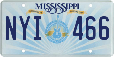 MS license plate NYI466
