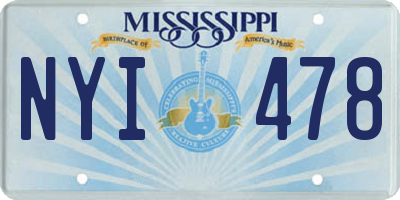 MS license plate NYI478