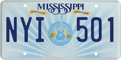 MS license plate NYI501