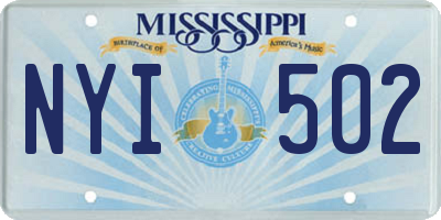 MS license plate NYI502