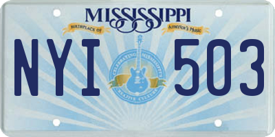 MS license plate NYI503