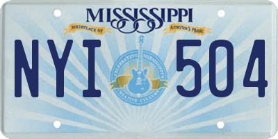 MS license plate NYI504