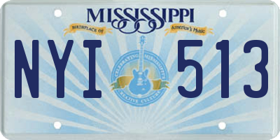 MS license plate NYI513