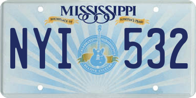 MS license plate NYI532