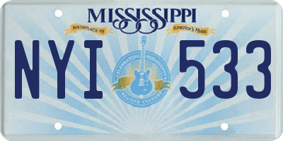 MS license plate NYI533