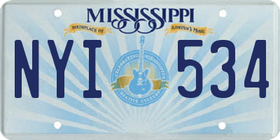 MS license plate NYI534