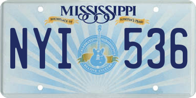 MS license plate NYI536