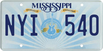 MS license plate NYI540