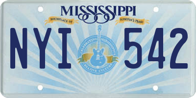 MS license plate NYI542