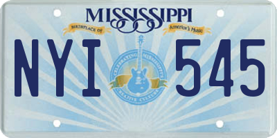 MS license plate NYI545