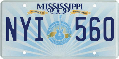 MS license plate NYI560