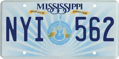 MS license plate NYI562