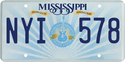 MS license plate NYI578