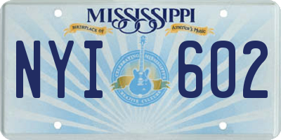 MS license plate NYI602
