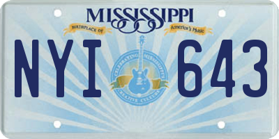 MS license plate NYI643