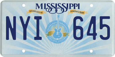 MS license plate NYI645