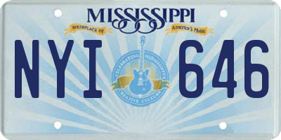 MS license plate NYI646