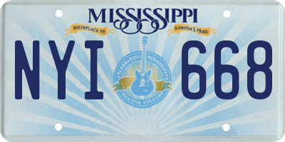 MS license plate NYI668