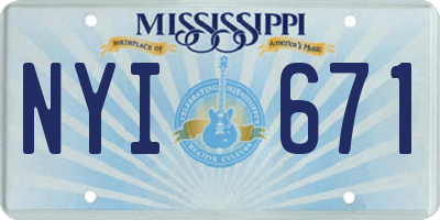 MS license plate NYI671