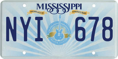 MS license plate NYI678
