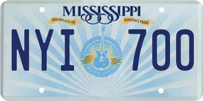 MS license plate NYI700