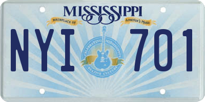 MS license plate NYI701