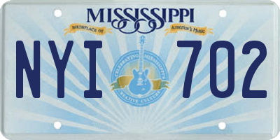 MS license plate NYI702